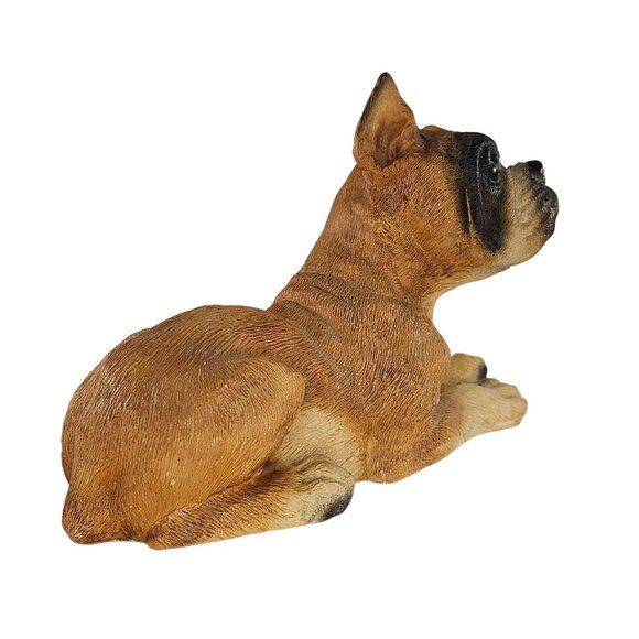 Vintage Classic Stone Critters Boxer Dog Lying Down Resin Figurine UDC 1984 - Picture 3 of 10